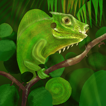 My project for course: Atmospheric Scenes in Procreate: Paint with Color and Light iguana. Ilustração tradicional e Ilustração digital projeto de niobidim - 27.06.2022