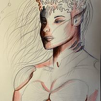 Mi proyecto del curso: Sketchbook fantástico: dibuja personajes desde la imaginación. Traditional illustration, Creativit, Drawing, and Sketchbook project by Rebecca Angelina Fernández - 06.22.2022