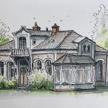 Mijn project van de cursus: Creëer expressieve architecturale schetsen met kleurstiften. Un proyecto de Bocetado, Dibujo, Ilustración arquitectónica, Sketchbook e Ilustración con tinta de Jan den Haan - 29.06.2022