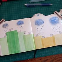 Mon projet du cours : Croquis créatifs à l'aquarelle pour débutants. Un progetto di Illustrazione tradizionale, Bozzetti, Creatività, Disegno, Pittura ad acquerello e Sketchbook di Agathe Bonnechere - 02.06.2022