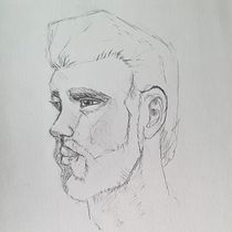 Il mio progetto del corso: Ritratto su blocco da disegno: esplora il volto umano. Sketching, Drawing, Portrait Drawing, Artistic Drawing, and Sketchbook project by blasetti187 - 07.02.2022