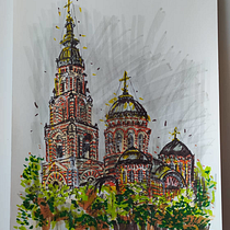 My project for course: Expressive Architectural Sketching with Colored Markers. Sketching, Drawing, Architectural Illustration, Sketchbook & Ink Illustration project by Valery Antimonova - 06.24.2022