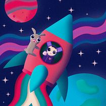 My project for course: Geometric Illustration with Volume. Een project van Traditionele illustratie, Ontwerp van personages y Digitale illustratie van Anastasia Vell - 03.07.2022