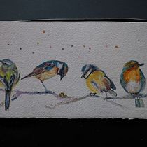 My project for course: Artistic Watercolor Techniques for Illustrating Birds. Traditional illustration, Watercolor Painting, Realistic Drawing, and Naturalistic Illustration project by cowern-t - 07.02.2022
