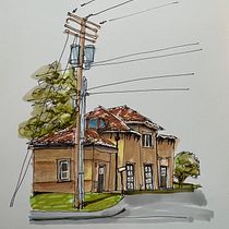 The Coach House. Sketching, Drawing, Architectural Illustration, Sketchbook & Ink Illustration project by paigedietrich - 07.03.2022