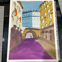 My project for course: Architectural Illustration with Watercolor. Un projet de Illustration traditionnelle, Esquisse , Dessin, Aquarelle, Illustration architecturale , et Carnet de croquis de Bianca - 04.07.2022