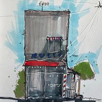 My project for course: Expressive Architectural Sketching with Colored Markers. Sketching, Drawing, Architectural Illustration, Sketchbook & Ink Illustration project by Gerry Newan Hargono - 06.30.2022