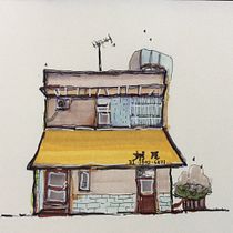 My project for course: Expressive Architectural Sketching with Colored Markers. Sketching, Drawing, Architectural Illustration, Sketchbook & Ink Illustration project by Nopphawan Chusakul - 07.04.2022