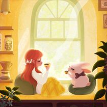 Relaxing coffee time: Illustrating Emotions through Color. Un progetto di Illustrazione tradizionale, Character design, Illustrazione digitale, Arte concettuale, Disegno digitale, Narrativa e Teoria del colore di sayakko - 18.06.2022