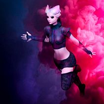 Mi proyecto del curso: Creación de personajes: del 2D al 3D - Neon AlienGirl Ein Projekt aus dem Bereich 3D, Design von Figuren, Design von 3-D-Figuren und 3-D-Design von William Gozalo - 05.07.2022