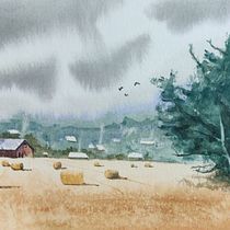 Mircea's project for the course: Watercolor Landscapes: Experimental Tools and Techniques. Projekt z dziedziny  Sztuki piękne,  Malarstwo i Malowanie akwarelą użytkownika Mircea G - 04.07.2022