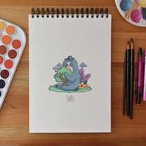 Mi proyecto 'Abraza un árbol' del curso: Técnicas de ilustración con acuarela y gouache. Traditional illustration, Fine Arts, Painting, Watercolor Painting, Children's Illustration, and Gouache Painting project by Adriana Cristina Melo Herrera - 06.30.2022