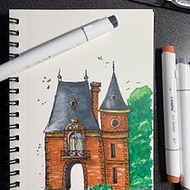 My project for course: Expressive Architectural Sketching with Colored Markers. Sketching, Drawing, Architectural Illustration, Sketchbook & Ink Illustration project by Kris Kowalewski - 07.05.2022