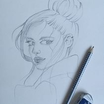 Il mio progetto del corso: Ritratto su blocco da disegno: esplora il volto umano. Sketching, Drawing, Portrait Drawing, Artistic Drawing, and Sketchbook project by co_chiara - 07.06.2022