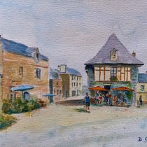 Mon projet du cours : Techniques modernes pour des ​paysages urbains à l'aquarelle. Un progetto di Pittura e Pittura ad acquerello di guillet_b - 06.07.2022