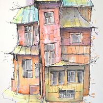 My project for course: Expressive Architectural Sketching with Colored Markers. Sketching, Drawing, Architectural Illustration, Sketchbook & Ink Illustration project by Laura Sebre - 07.03.2022