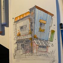 Mi proyecto del curso: Dibujo arquitectónico expresivo con marcadores de colores. Sketching, Drawing, Architectural Illustration, Sketchbook & Ink Illustration project by Armando Zuñiga Gómez - 07.06.2022