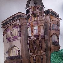 Castelinho do Flamengo, Rio de Janeiro, 2022. Sketching, Drawing, Watercolor Painting, Architectural Illustration, Sketchbook, Ink Illustration, and Traditional illustration project by malena_regina - 07.05.2022