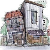 My project for course: Expressive Architectural Sketching with Colored Markers. Sketching, Drawing, Architectural Illustration, Sketchbook & Ink Illustration project by Martin Liu - 07.08.2022