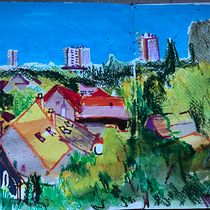 Mon projet du cours : Esquisses urbaines modernes avec des techniques mixtes Ein Projekt aus dem Bereich Traditionelle Illustration, Malerei, Architektonische Illustration und Illustration mit Tinte von Véronique Mailliet - 08.07.2022