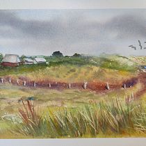 My project for course: Watercolor Landscapes: Experimental Tools and Techniques. Projekt z dziedziny  Sztuki piękne,  Malarstwo i Malowanie akwarelą użytkownika lynnek - 07.07.2022