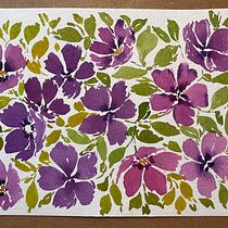 My project for course: Vibrant Floral Patterns with Watercolors. Traditional illustration, Pattern Design, Watercolor Painting, and Botanical Illustration project by Christine Diaz - 07.08.2022