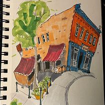 My project for course: Expressive Architectural Sketching with Colored Markers. Sketching, Drawing, Architectural Illustration, Sketchbook & Ink Illustration project by susannaremec - 07.09.2022