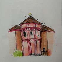 My project for course: Expressive Architectural Sketching with Colored Markers. Sketching, Drawing, Architectural Illustration, Sketchbook & Ink Illustration project by Reka Kov - 07.09.2022