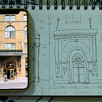 My project for course: Expressive Architectural Sketching with Colored Markers. Sketching, Drawing, Architectural Illustration, Sketchbook & Ink Illustration project by mmarolia - 07.11.2022