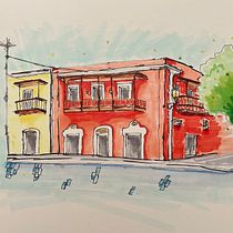 My project for course: Expressive Architectural Sketching with Colored Markers. Sketching, Drawing, Architectural Illustration, Sketchbook & Ink Illustration project by Bianca - 07.10.2022
