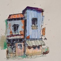 Mijn project van de cursus: Creëer expressieve architecturale schetsen met kleurstiften. Sketching, Drawing, Architectural Illustration, Sketchbook & Ink Illustration project by Willie de Swart - 07.11.2022