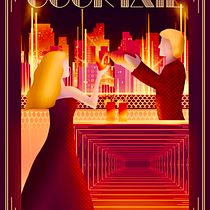 Cocktail in Art Deco Style. Un progetto di Illustrazione tradizionale, Belle arti, Design di poster  e Illustrazione digitale di Saskia - 11.07.2022