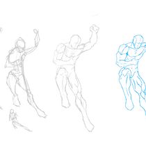 Mi proyecto del curso: Ilustración para cómics: anatomía de un superhéroe. Un progetto di Illustrazione tradizionale, Character design, Fumetto, Disegno a matita e Disegno anatomico di Juan Sastoque - 07.07.2022