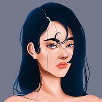 Final result: Retrato de personagens femininas com Procreate. Projekt z dziedziny Trad, c, jna ilustracja, Ilustracja c i frowa użytkownika Marta Nana - 06.07.2022
