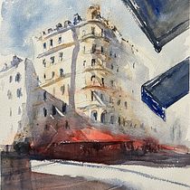 Mon projet du cours : Dessin architectural à l’aquarelle et à l’encre. Sketching, Drawing, Watercolor Painting, Architectural Illustration, Sketchbook & Ink Illustration project by caroguizou - 07.12.2022