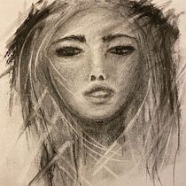 My project for course: Artistic Charcoal Portraiture: Creating Atmosphere. Ilustração tradicional, Artes plásticas, Desenho, Desenho de retrato, Desenho realista, e Desenho artístico projeto de May A - 11.07.2022