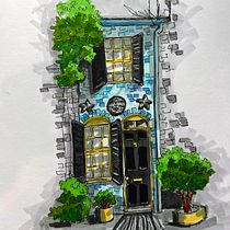 My project for course: Expressive Architectural Sketching with Colored Markers. Sketching, Drawing, Architectural Illustration, Sketchbook & Ink Illustration project by Debi - 07.11.2022