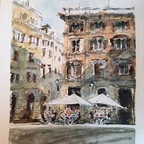 My project for course: Modern Techniques for Watercolor Cityscapes. Un progetto di Pittura e Pittura ad acquerello di Zornitsa Markova - 13.07.2022