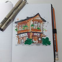 Meu projeto do curso: Desenho arquitetônico expressivo com marcadores coloridos. Sketching, Drawing, Architectural Illustration, Sketchbook & Ink Illustration project by julia_sansana - 07.13.2022