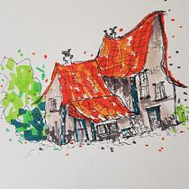 My project for course: Expressive Architectural Sketching with Colored Markers. Sketching, Drawing, Architectural Illustration, Sketchbook & Ink Illustration project by smani11111 - 07.15.2022