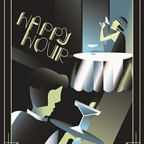 My final Illustration: Happy Hour. Un progetto di Illustrazione tradizionale, Belle arti, Design di poster  e Illustrazione digitale di diane_bretschneider - 15.07.2022