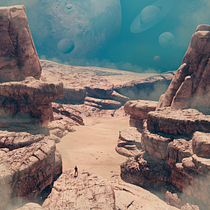 Sunny Valley. 3D, Digital Illustration, and 3D Design project by Antoine Issa Haswany - 07.15.2022