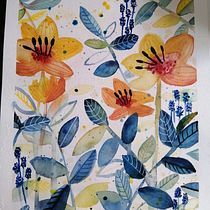 Mein Kursprojekt: Blumenkompositionen mit Aquarell: Verbinde dich mit der Natur. Ilustração tradicional, Pintura, Pintura em aquarela e Ilustração botânica projeto de renja - 09.07.2022