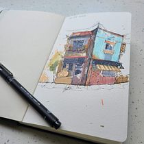 My project for course: Expressive Architectural Sketching with Colored Markers. Sketching, Drawing, Architectural Illustration, Sketchbook & Ink Illustration project by xsorter - 07.17.2022
