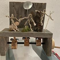 Mein Kursprojekt: Holzautomaten: Erwecke Skulpturen zum Leben . Character Design, Sculpture, To, Design, Art To, s, and Woodworking project by mehl - 07.10.2022