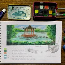 Mi proyecto del curso: Cuaderno de viaje en acuarela. Traditional illustration, Watercolor Painting, Architectural Illustration, and Sketchbook project by Luciana Briceño Neira - 07.16.2022