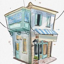 My project for course: Expressive Architectural Sketching with Colored Markers. Sketching, Drawing, Architectural Illustration, Sketchbook & Ink Illustration project by bronteh - 07.18.2022