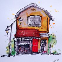 My project for course: Expressive Architectural Sketching with Colored Markers. Sketching, Drawing, Architectural Illustration, Sketchbook & Ink Illustration project by palyikdora - 07.18.2022