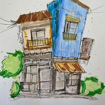 Mi proyecto del curso: Dibujo arquitectónico expresivo con marcadores de colores. Sketching, Drawing, Architectural Illustration, Sketchbook & Ink Illustration project by Luis Pizarro - 07.18.2022