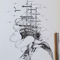 My project for course: Surrealistic Fineliner Illustration Ein Projekt aus dem Bereich Traditionelle Illustration, Bleistiftzeichnung, Zeichnung, Realistische Zeichnung, Artistische Zeichnung und Illustration mit Tinte von Sabina Čanić - 19.07.2022